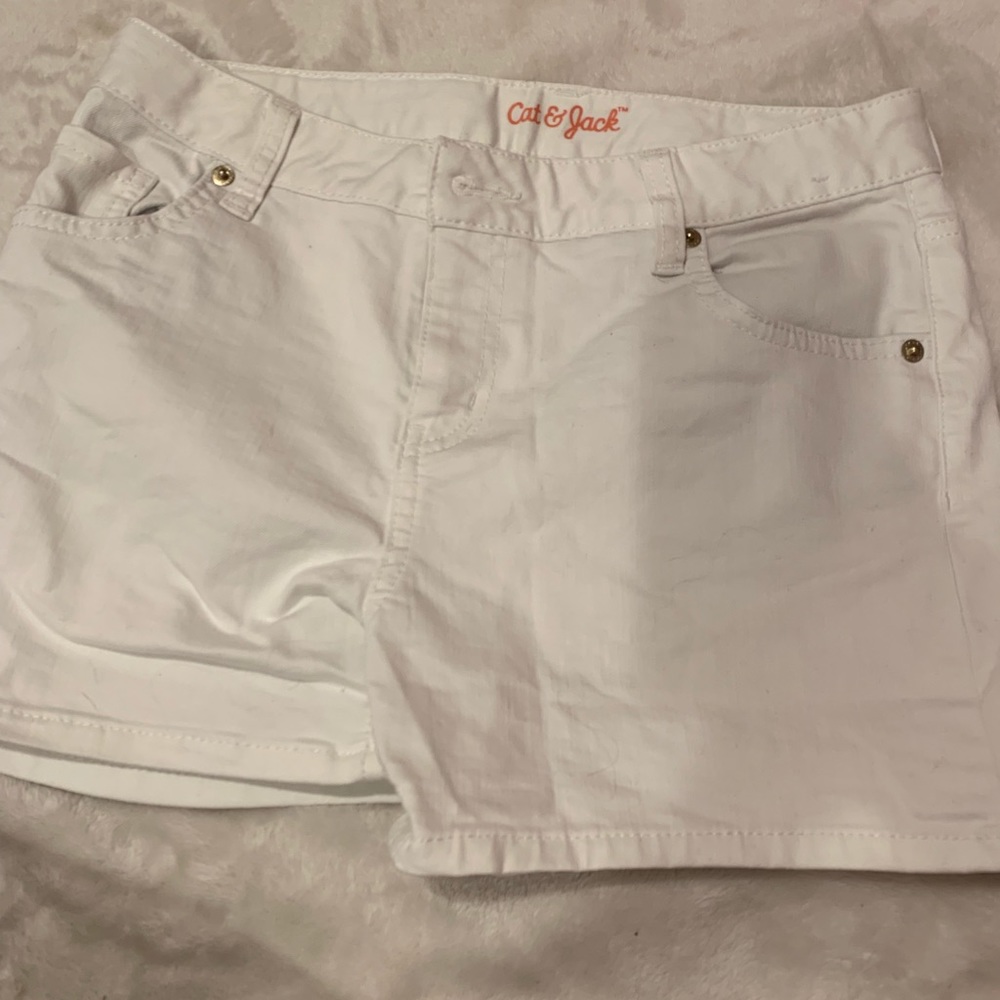 White jean shorts